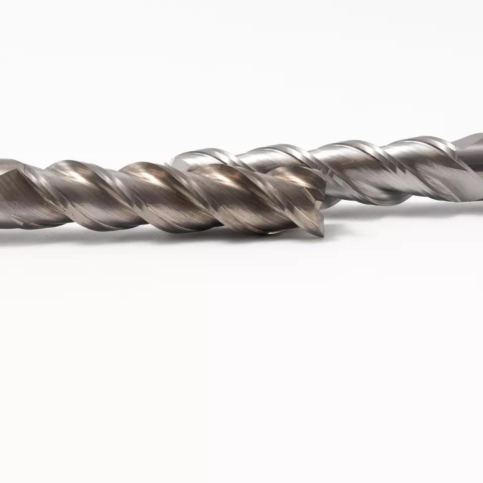 Kundenspezifischer unbeschichteter HRC45-Fräs-CNC-Werkzeuge Hartmetall-Schaftfräser für die Bearbeitung von Aluminium